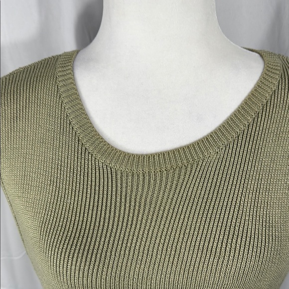 VINTAGE CARLISLE 100% SILK SAGE KNIT JACKET & TANK SET L - Picture 13 of 14